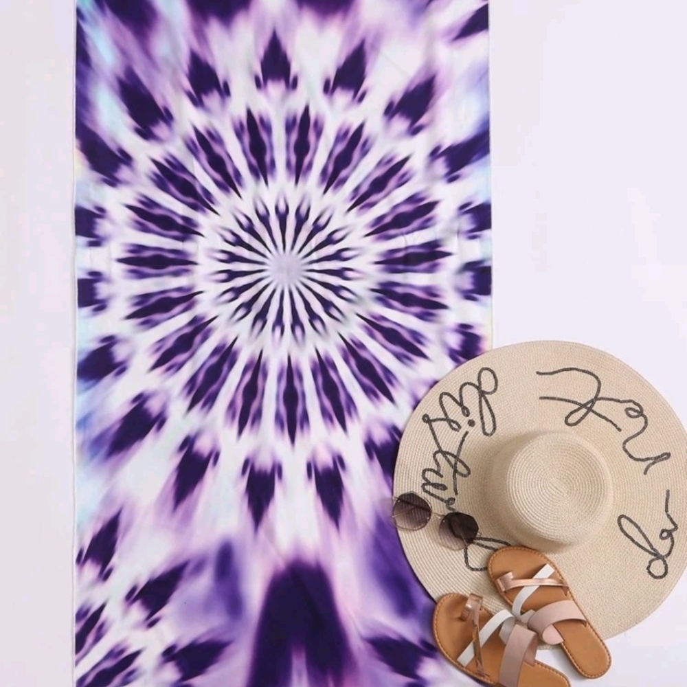 🆕⛱️SILKY PURPLE TIE-DYE BEACH BLANKET⛱️